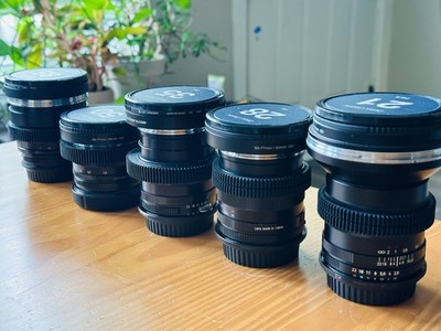 Zeiss ZF/ZF.2 5-Lens Cinema Set | 21/28/35/50/85mm | Nikon + EF Adapters | Case