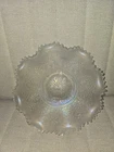 VINTAGE CARNIVAL NORTHWOOD WHITE HEART & FLOWERS RUFFLED BOWL