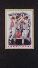 1987 Topps Baseball card # 406 Yankees Leaders  (VG to EX)