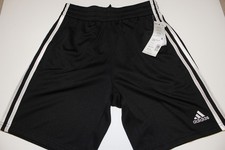 Adidas 3 White Stripe Sport Short Athletic Youth Size M Black Activewear NWT