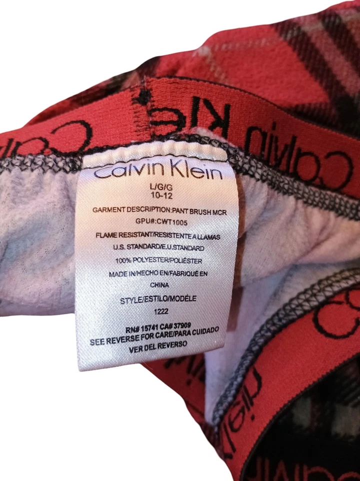 Calvin Klein Niño Ropa de Dormir Pantalones de Salón a Cuadros Cintura Elástica Rojo Talla L 10-12 Foto 3 de 3