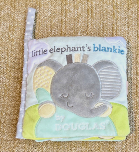 Douglas Toy Joey Gray Elephant Soft Activity Book Toy Little Elephant's Blankie