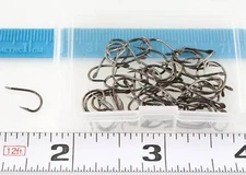 8# 100 Pieces YIDOU Fish Fishing Hooks Flat End Sharpened Black Carbon w/Box