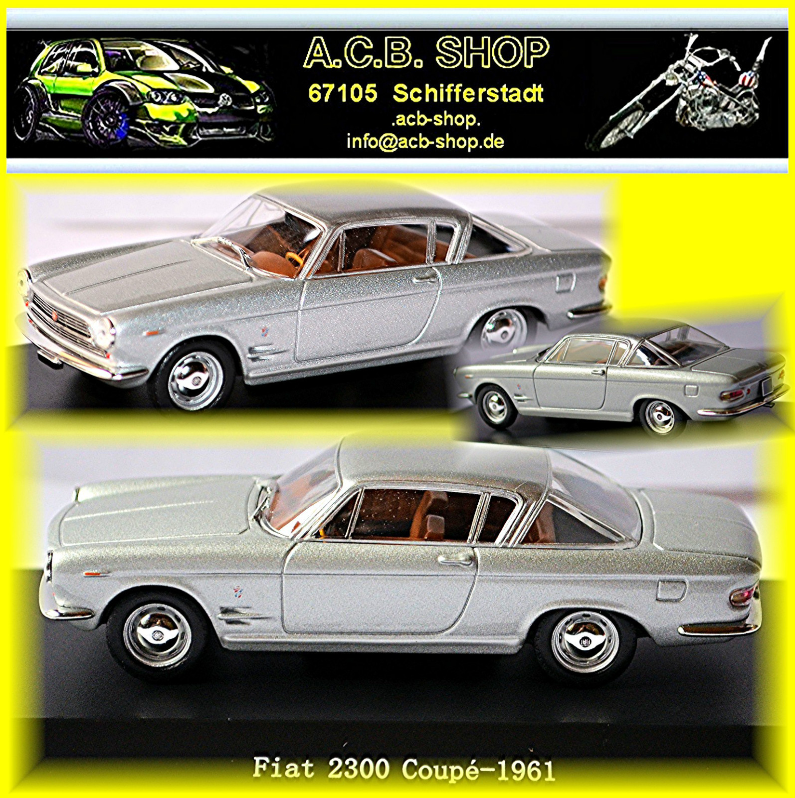 Fiat 2300 Coupe 1961-64 Silver Metallic 1:43
