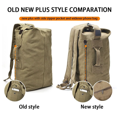 Mochila de lona para hombres Bolso de hombro Deportes Viaje Lona Militar Bolso de mano Equipaje - Imagen 3 de 42