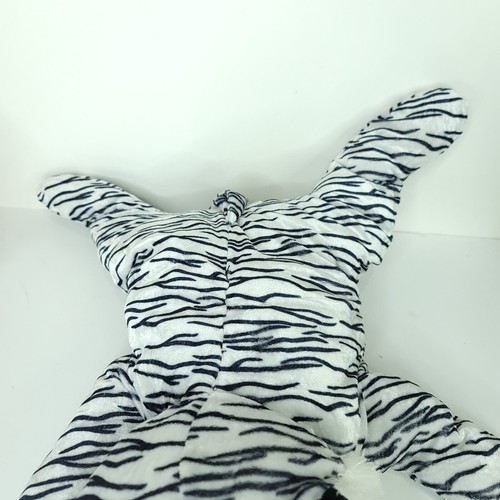 Almohada gigante grande de peluche de tigre blanco 23" rayas negras ojos azules - Imagen 5 de 8