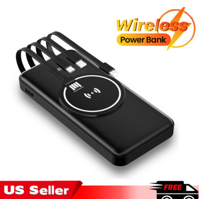 1000000mAh Wireless Power Bank Backup USB Fast Charger Portable External Battery