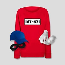 Sweatshirt Kostüm Set Panzerknacker mit Wunschnummer Karneval JGA Damen XS-2XL