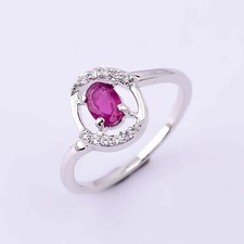 Natural A+++ Ruby Oval Cut Gemstone Ring -925 Sterling Silver Size 7 1/2 US
