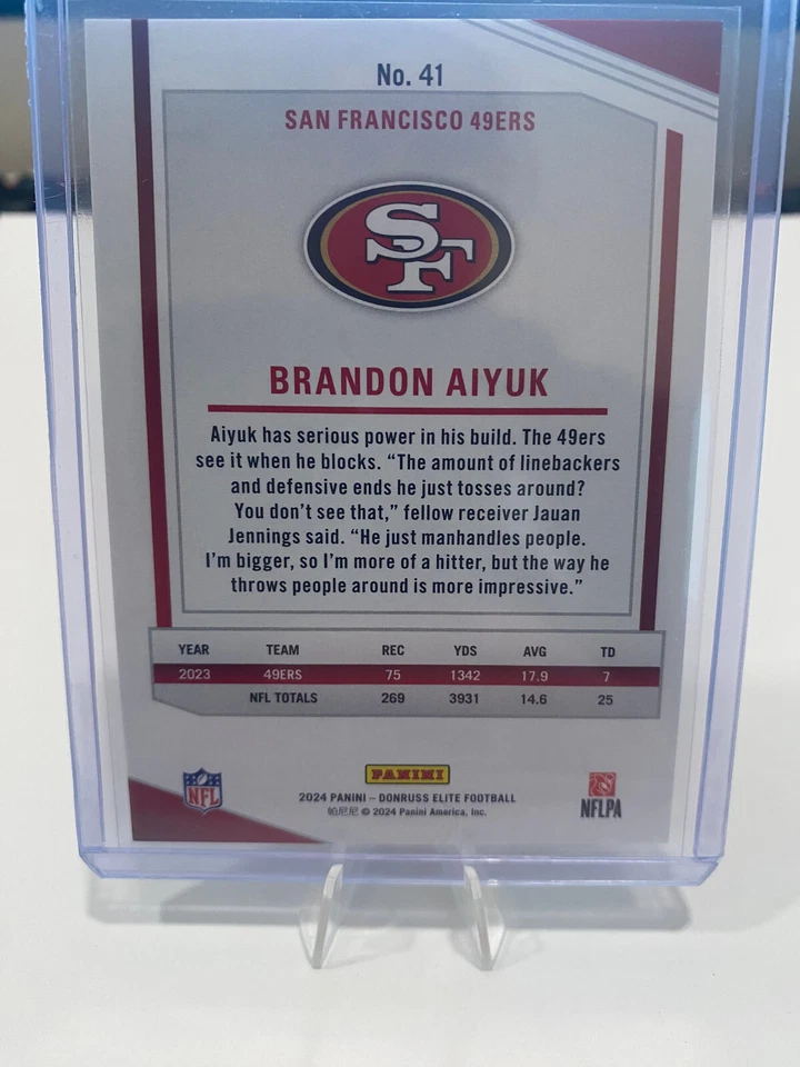 Brandon Aiyuk - 2024 Donruss Elite -  Orange Burst - Numbered /399 49ers - Image 2 of 2