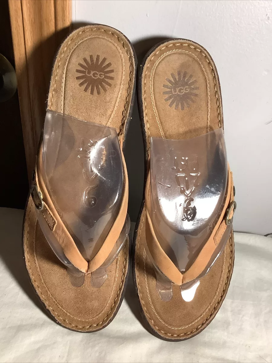 Ugg leather hotsell flip flops women's
