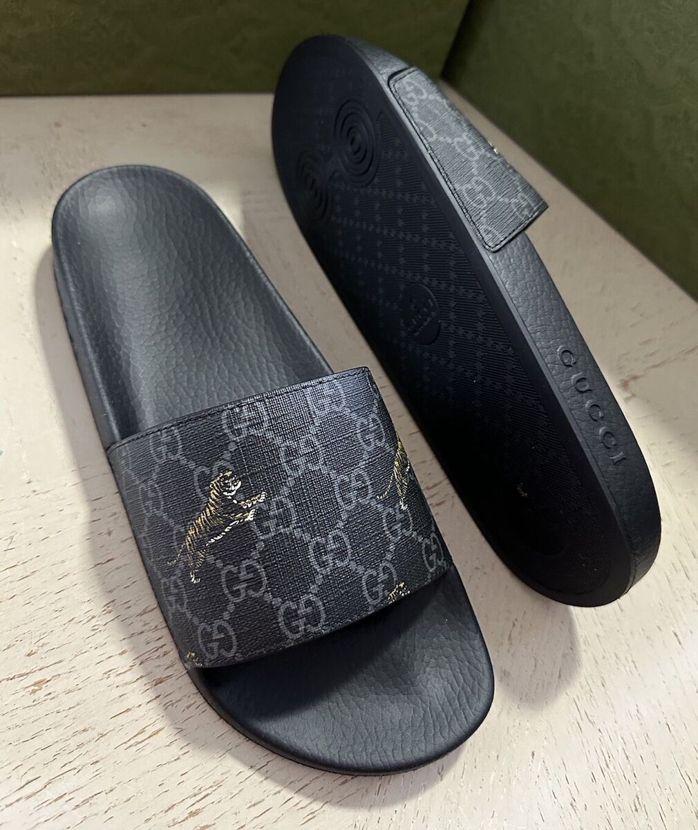 Gucci Men Cancas GG Supreme Tigers Print Sandal Black 7 US/6 Gucci Men Cancas GG Supreme Tigers Print Sandal Black 7 US/6