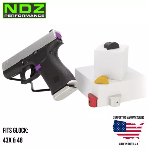 NDZ Glock 43X 48 9mm Grip Frame Slug Plug Aluminum USA Made Gun Accessories
