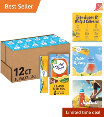 Sugar-Free Lemon Iced Tea Powder Mix - 120 On-the-Go Packets for Refreshment