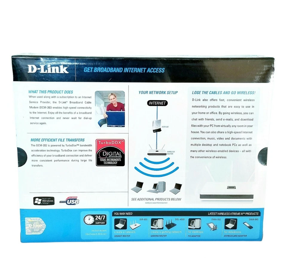 D-Link DCM-202 DOCSIS 2.0 USB Broadband Ethernet Cable Modem New Sealed - Image 4 of 4