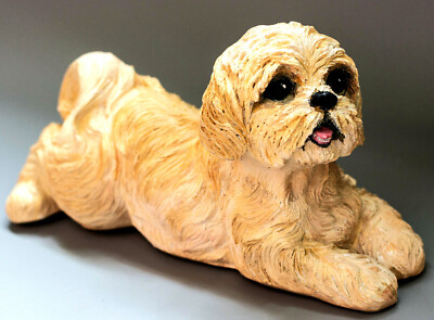 Shih Tzu Cremation Urn Dog Ashes Memorial Figure Pet Grave Decor Custom Painted