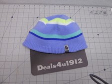 The North Face Kids Girls Blue Reversible Logo Hat Cap Beanie Excellent Pre Own