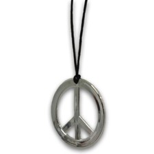 Peace Sign Pendant Necklace 70's Hippie Costume