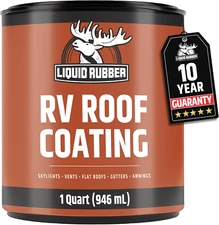 Liquid Rubber RV Roof Coating 1 Quart Solar Reflective Waterproof Sealant