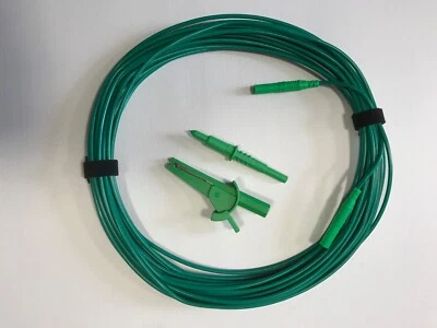 CALIBR8 LTD Extra Long Test Lead, Green, fits Fluke Megger R2, Bonding, Electrician