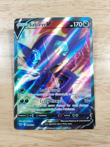 Sableye V 194/202 Sword & Shield NM Ultra Rare Full Art Pokemon Card
