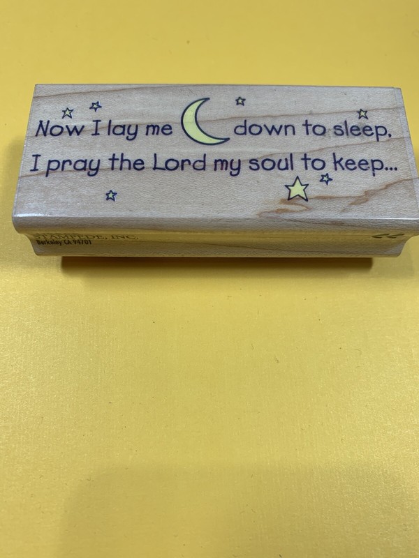 Now I Lay Me Down Sleep Pray The Lord My Soul To Keep Moon Star Rubber Stamp B