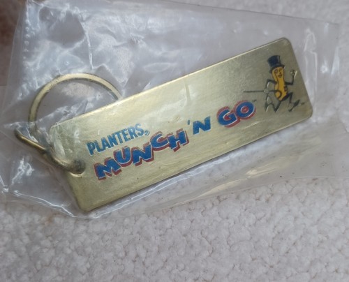 Vintage Brass Planters Peanuts Munch 'N Go Advertising Key Chain Mr Peanut - Picture 3 of 18