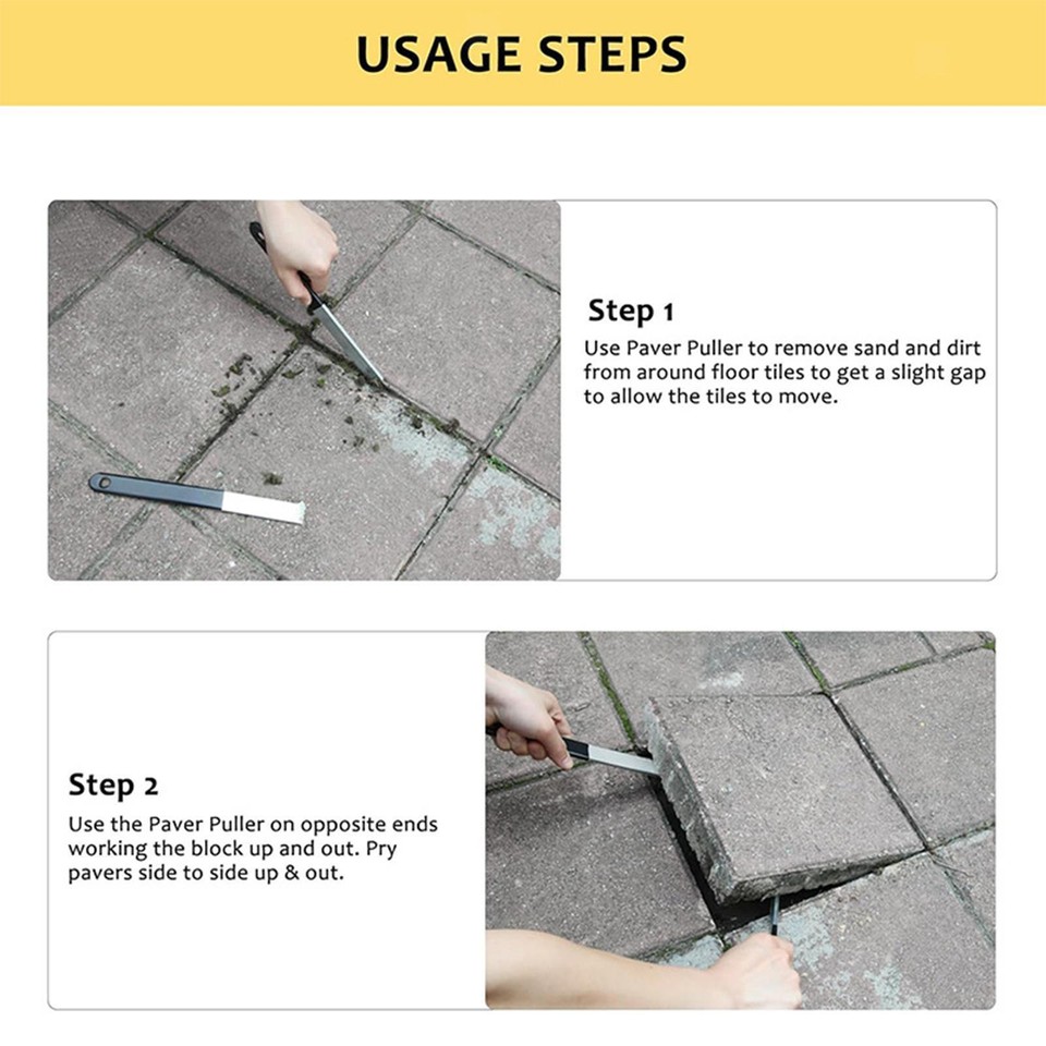 2Pcs Paver Puller Extractor Home Paver Lifting Tool Courtyard Removal ...