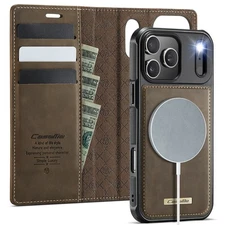 For iPhone 17 Pro Max 16 15 14 13 12 11 Detachable Wallet Stand Mag Safe Case 