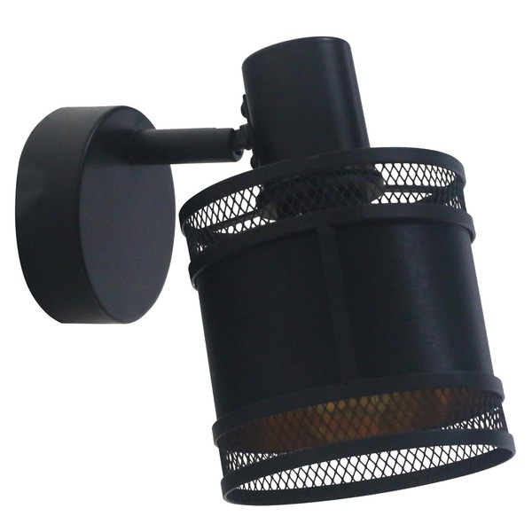 REV Wandlampe 1-Flammig - Lampenschirm Metall & Stoff, E14, Schwenkbar, Schwarz-image