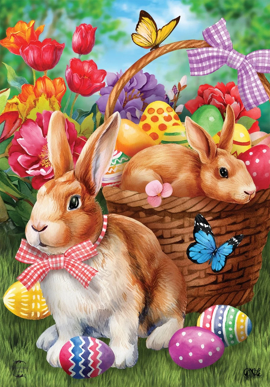 Briarwood Lane Basket Bunny House Flag - Thumbnail 3