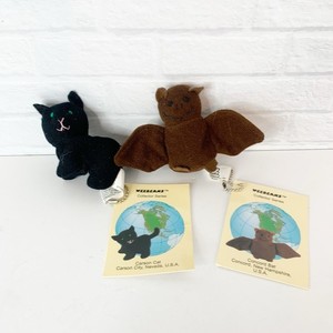 Vintage Weebeans Mini Plush Set of 2 Carson Cat Concord Bat Weebeanies Keychains
