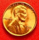 1955-S Lincoln Wheat Cent Penny GEM RED BU From an Original Bank Roll