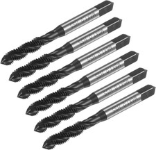 6pcs Metric Spiral Flute Thread Taps, M6 x 1 H2 Screw Threading Tap, Nitride Coa
