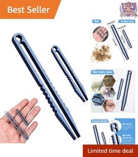 Mini Titanium Tweezers Set 2 Pack Portable Travel EDC for Precision Grooming