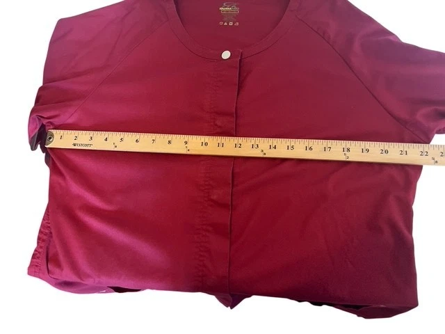 Iguana Med Scrubs Sz XL Tall Rust Red Snap Front Warm Up Jacket image 6
