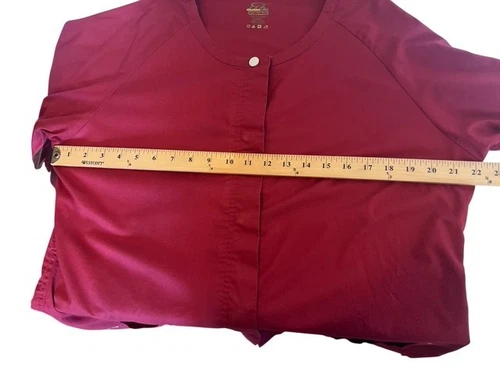 Iguana Med Scrubs Sz XL Tall Rust Red Snap Front Warm Up Jacket image 6
