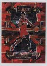 2023-24 Panini Select Concourse Red Cracked Ice Prizm Amen Thompson #96 1k9t