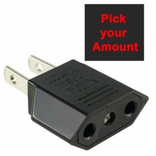 US Plug to EU 2 Round Pin Socket Input AC 0V 250V 5A Power Plug Pick Amount