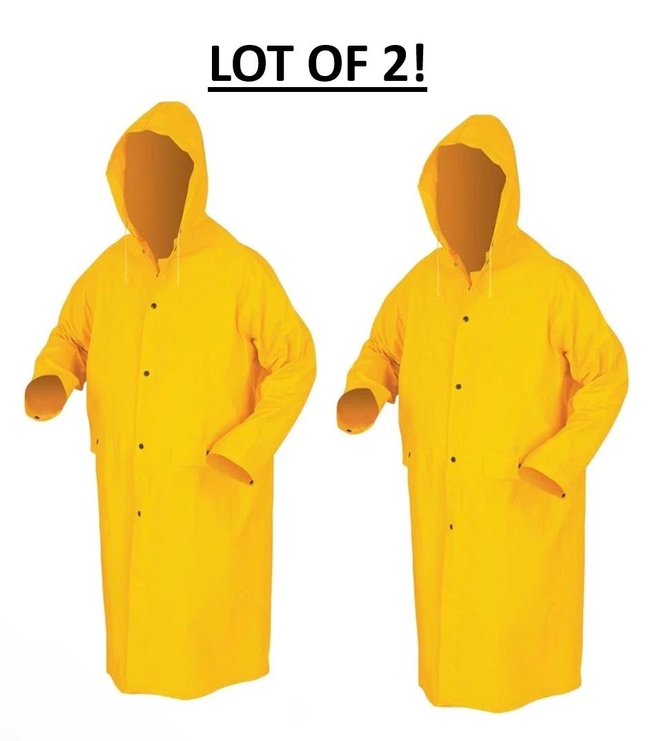 2 pcs - MCR Safety 200CX3 Classic Rain Coat .35mm PVC/Polyester Detachable Hood - product detail image 1