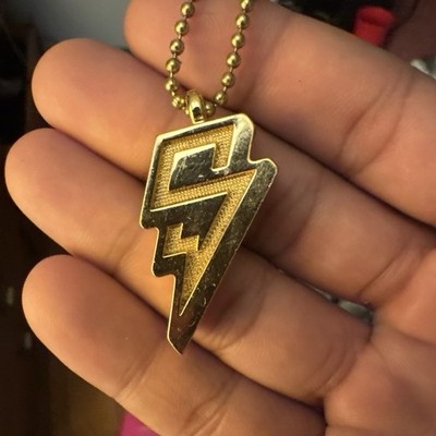 Saquon Barkley Nike Gold Tone Lightning Bolt Charm Pendant Necklace