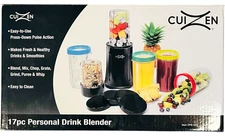 CUIZEN Personal Drink Blender - 17 Pieces - Blend, Mix, Chop, Grate, Grind, Whip