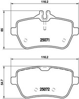 Hinterachse Brembo P 50 103 Bremsbelagsatz, Scheibenbremse FüR MERCEDES-BENZ