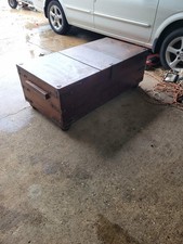 Crate &barrel Taka Trunk Coffee Table Solid Wood Brown