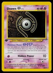 Unown [H] 28/105 Neo Destiny 1st Edition Rare
