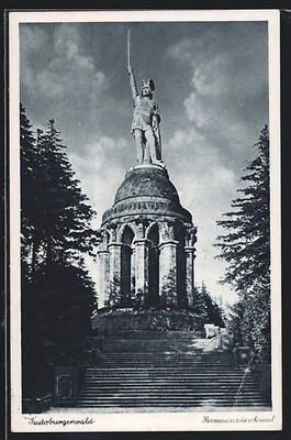 Lot at the Hermanns Monument in the Teutoburg Forest, Postcard 1943 