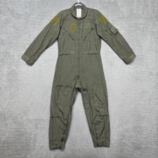 Vintage US Military Flyers Coveralls Mens 38R Green CWU-27/P Flight Suit 90s