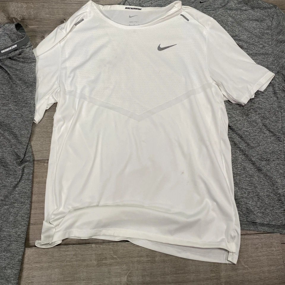 Nike Running Dri-FIT Shirt Tee Mens Medium Lot of 3 Gray White CZ9184 Athletic - Image 3 of 4