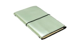 LOUISE CARMEN Notebook Cover A5 Slim Travel Size Genuine Leather Pastel Green