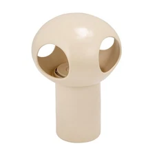 Bloomingville Stoneware Table Lamp with Cut-Outs and Inline Switch, Matte Bon...